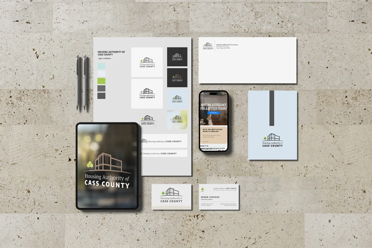 Brand identity package for Housing Authority of Cass County