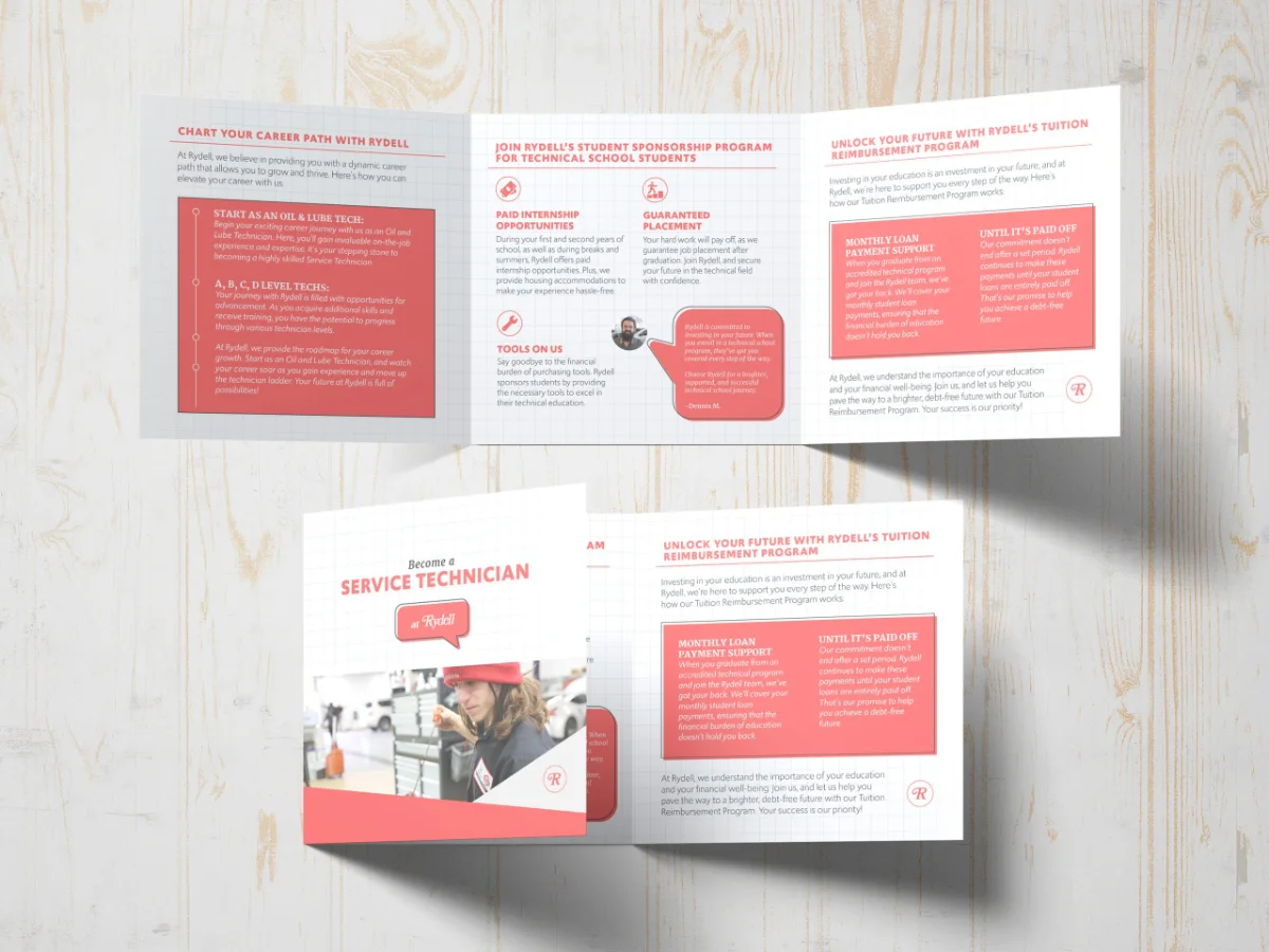 Service technician brochure for Rydell Service
