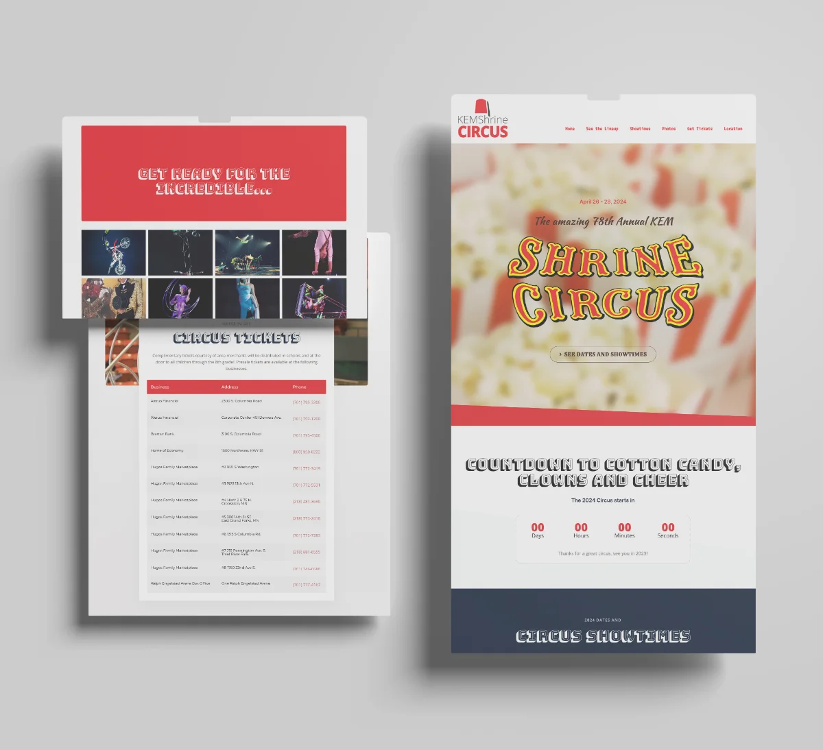 Shrine Circus website for Kem Shriners